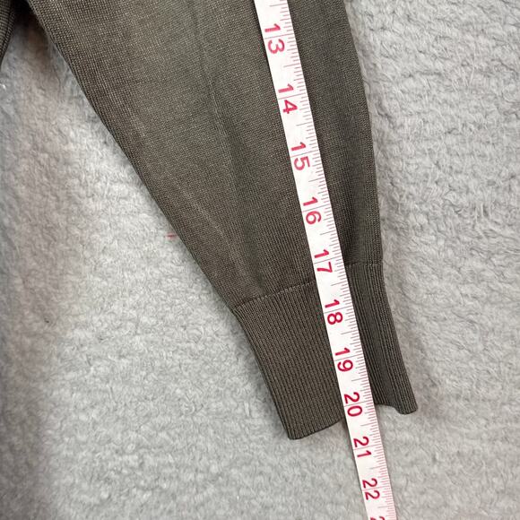 Adrianna Papell Women's Exposed Seam High Low Oversized Sweater Olive XS NWT - Picture 5 of 9